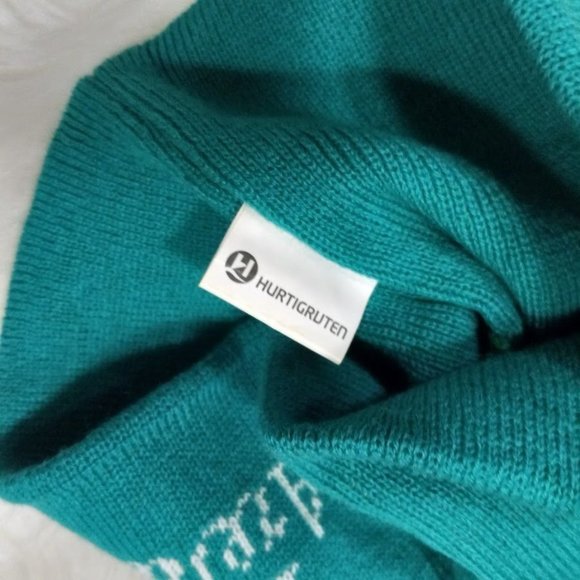 Vintage HURTIGRUTEN The Arctic Awakening Wool Blend Winter Beanie Hat Green - Picture 4 of 6